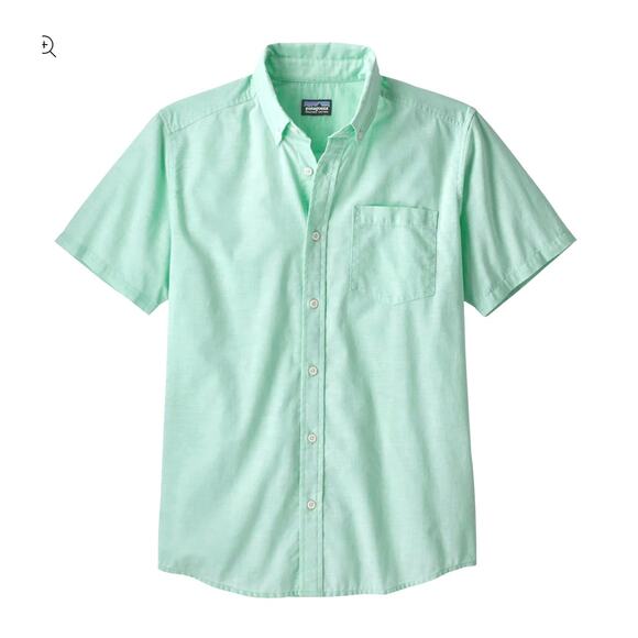 Patagonia Organic Cotton Mint Green Bluffside Short Sleeve Button Down - S - Picture 1 of 10